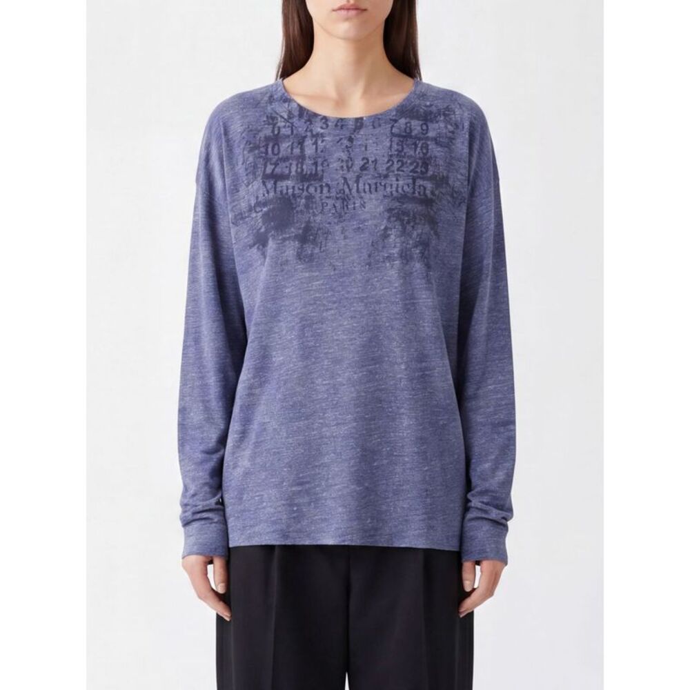 Maison Margiela Long-Sleeved Cotton T-Shirt With Abstract Print And Logo
